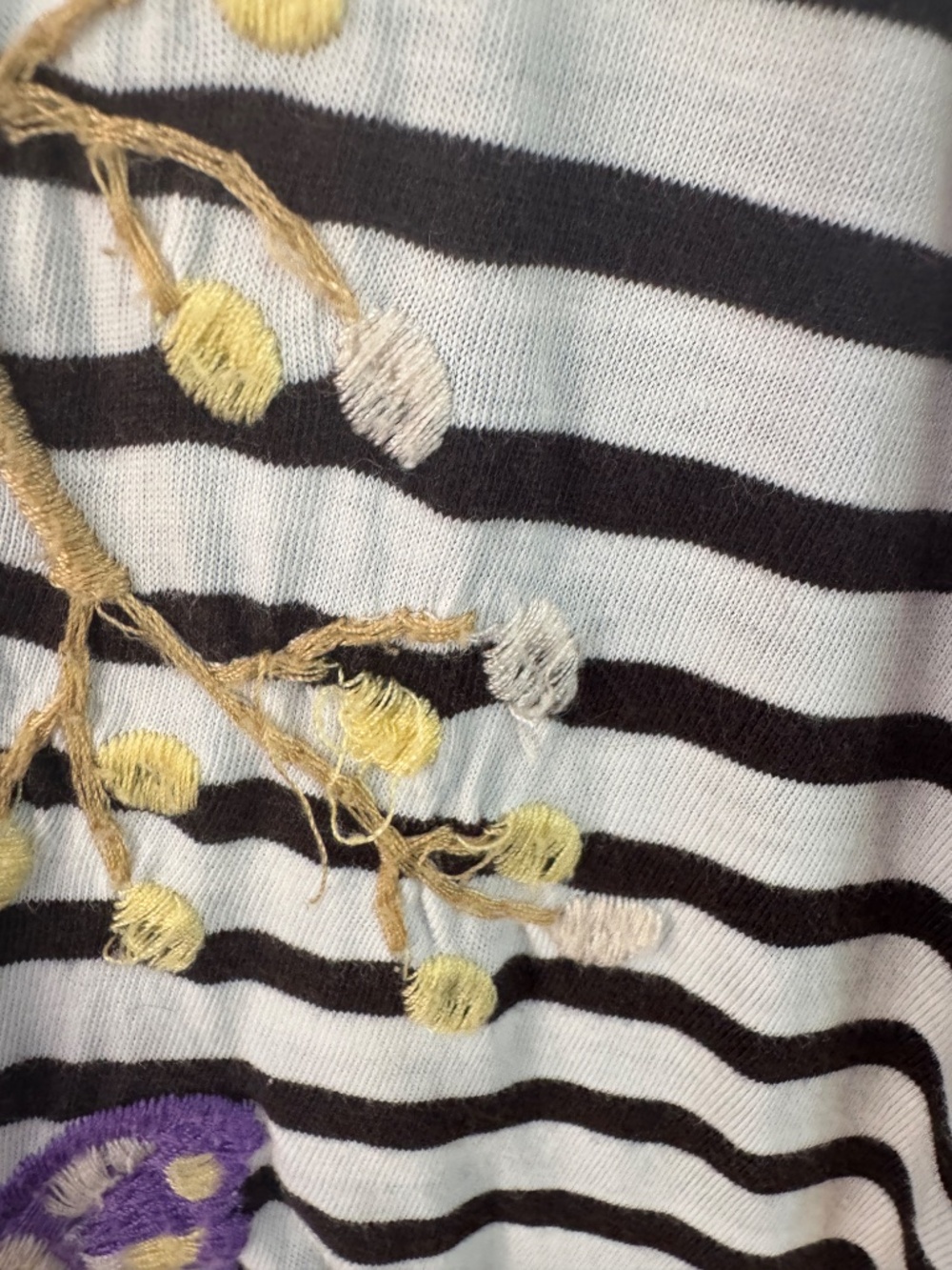 Johnny Was Embroidered Striped T shirt Dress - Picture 11 of 16